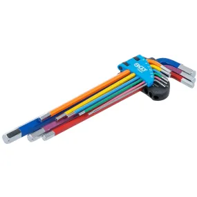 BGS Jeu de clés allen multicolores extra longues 1,5 - 10 mm | 9 pièces - 74456