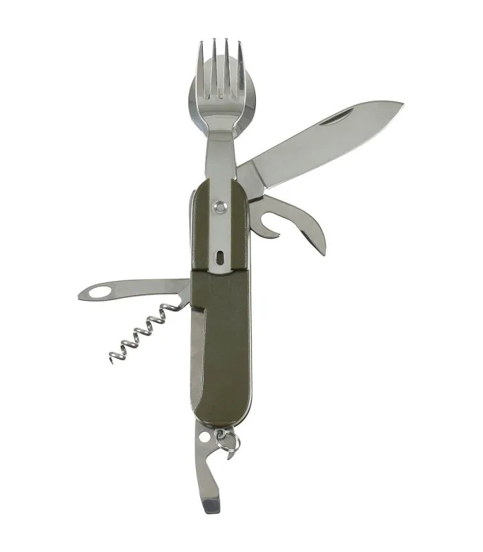 canif, kaki, ouvre-boîte, forchette, cuillère