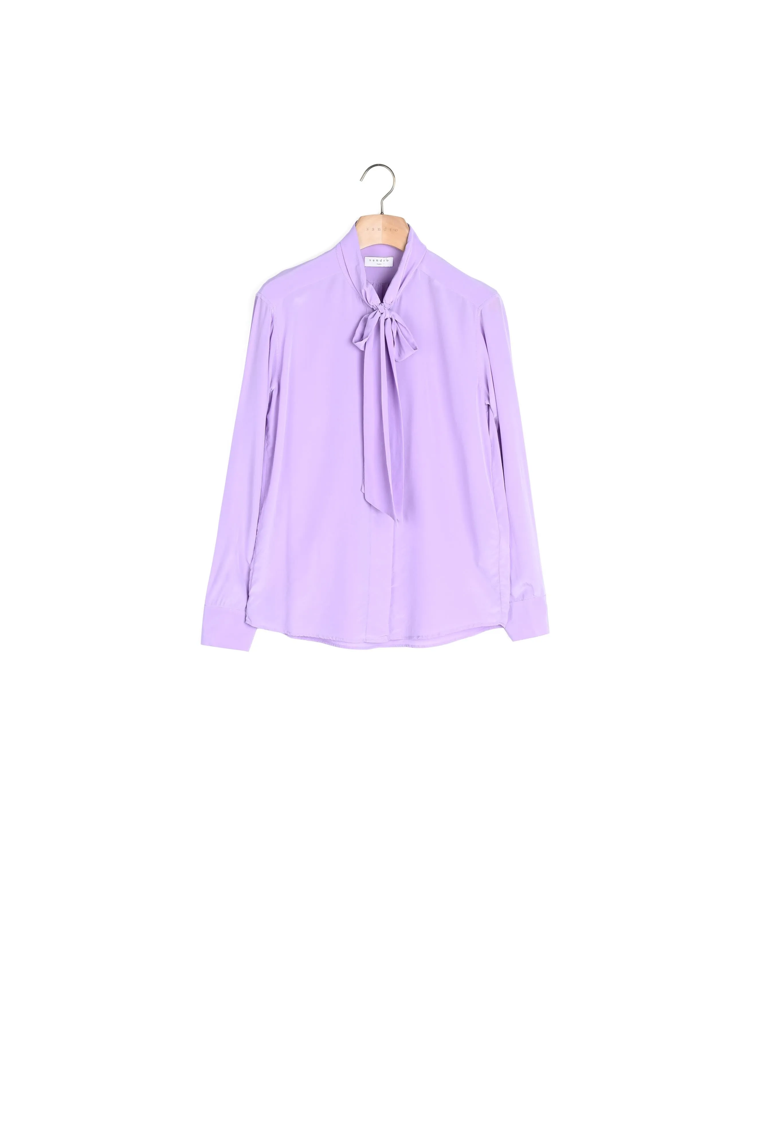 Chemise en soie à col lavallière
