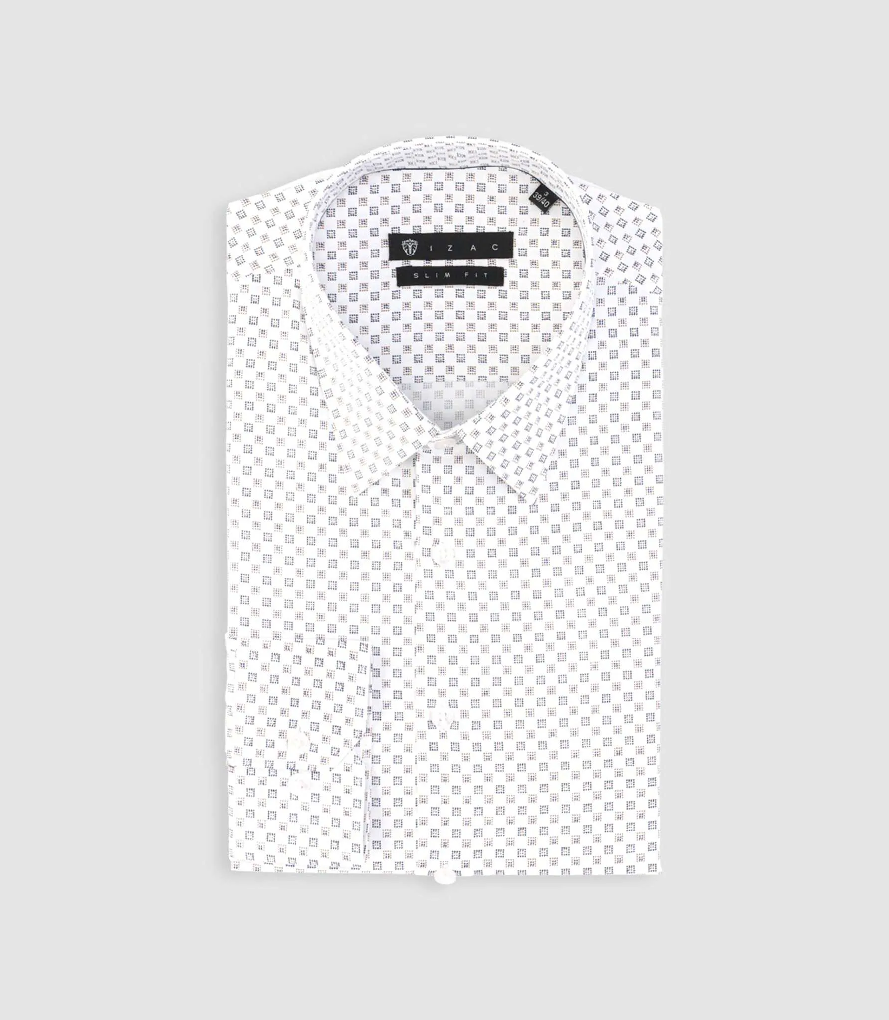 Chemise imprimée micro motifs blanche et beige PAMPA