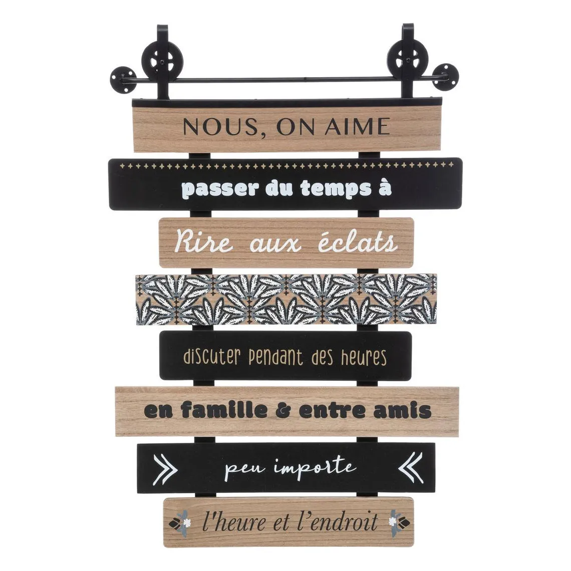 Déco murale en bois & métal 48x72cm | 3 Suisses