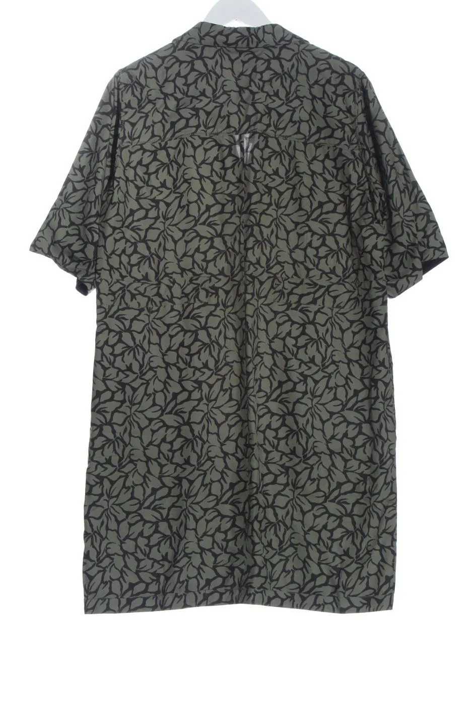 Etro Robe à manches courtes noir-kaki imprimé allover style décontracté