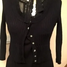Gilet court,coton et dentelle,couleur noir,gilet femme,gilet fille,cadeau femme,cadeau fille,vêtements femme,vêtements