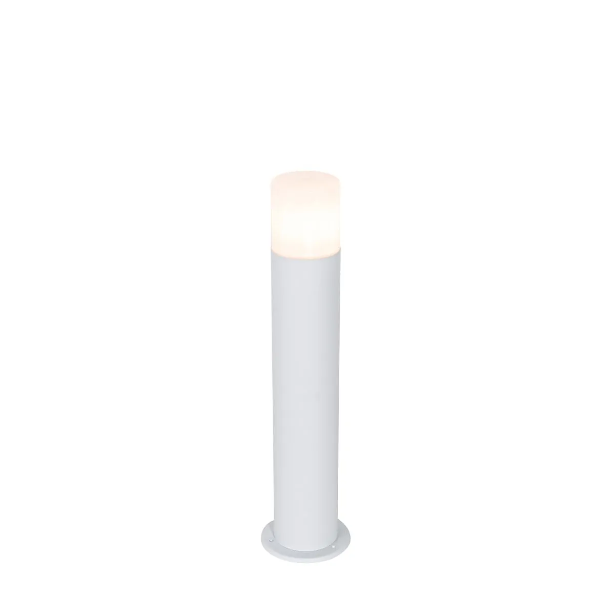 Lampe d'extérieur sur pied blanche avec abat-jour opale 50 cm - Odense