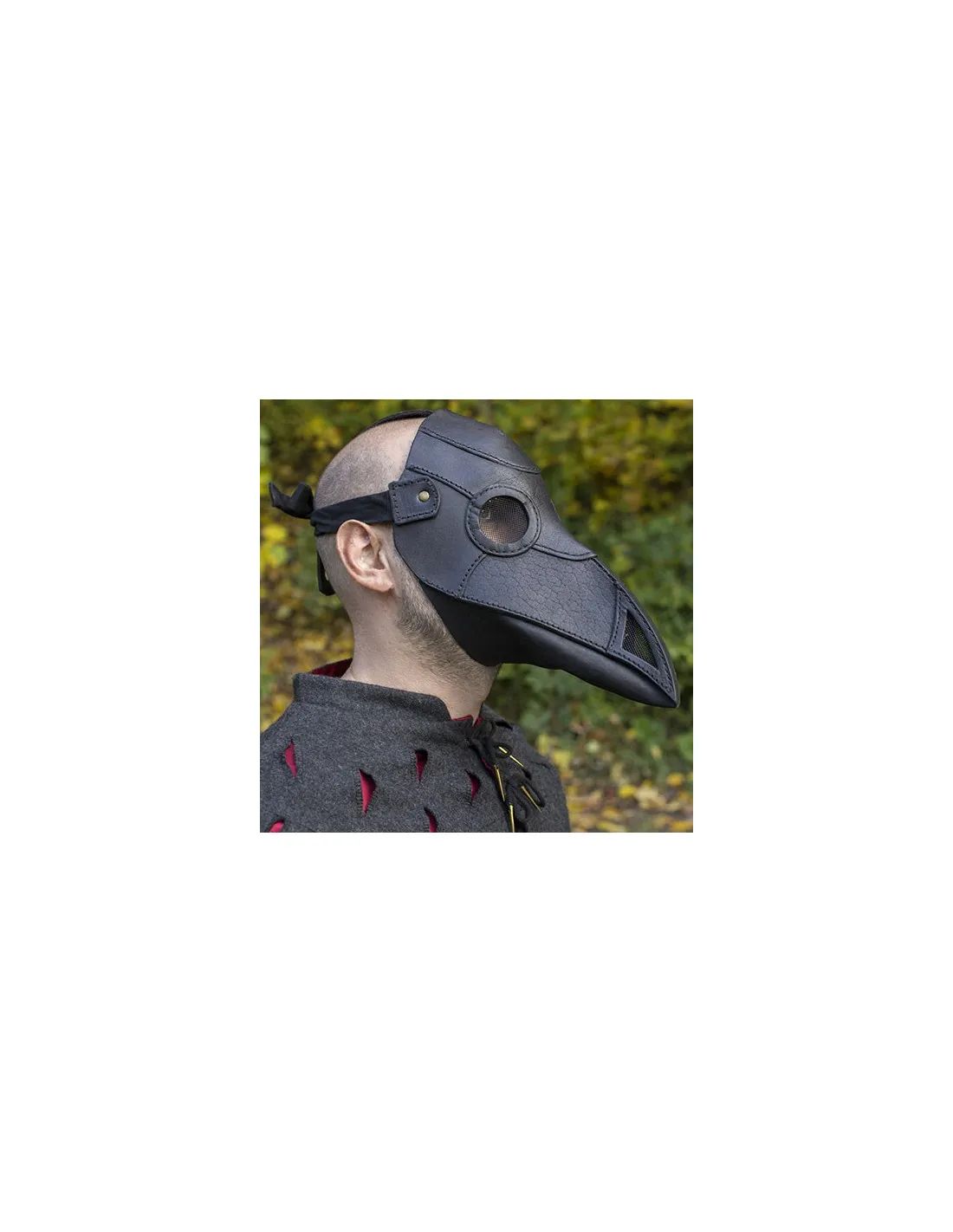 Masque de médecin de la peste en noir ⚔️ Boutique Épées