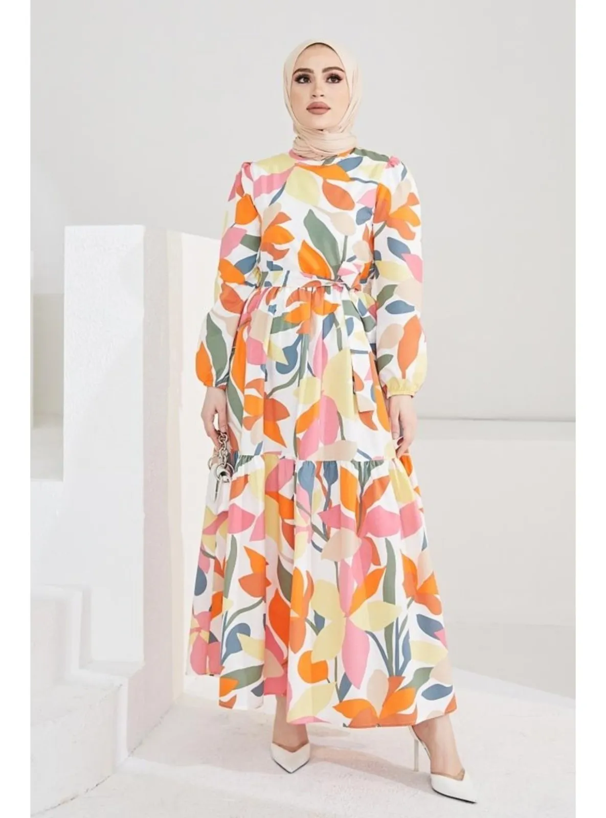 Orange - Modest Dress