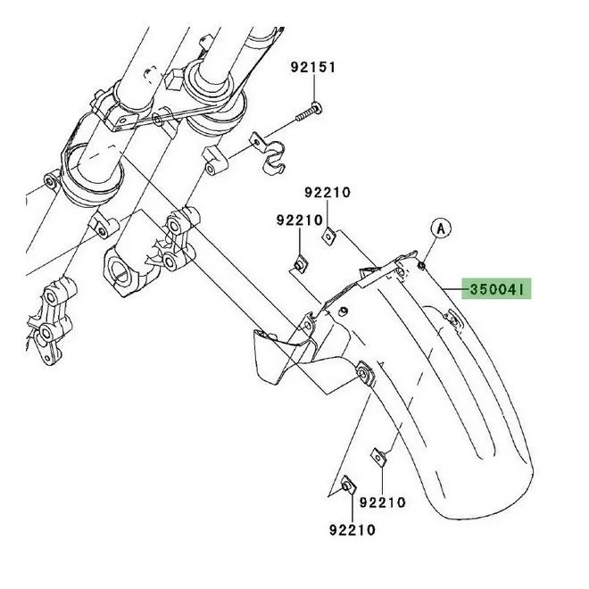 Partie arrière garde-boue avant Kawasaki Er-6n (2009-2011) | Moto Shop 35
