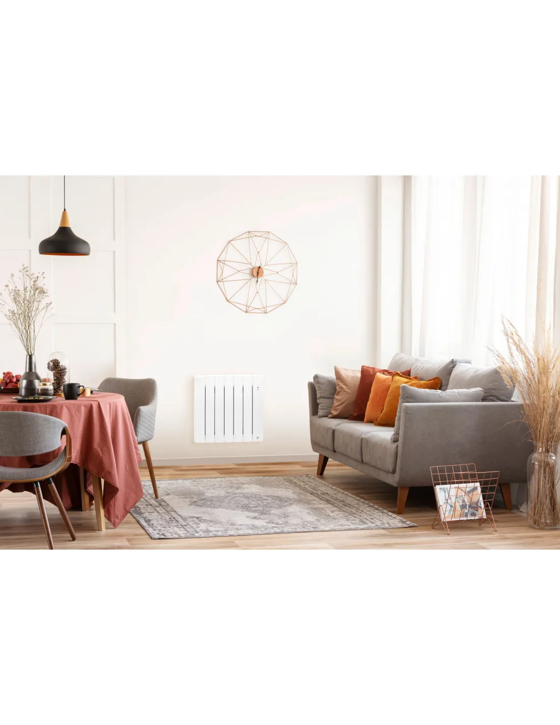 RADIATEUR CHALEUR DOUCE CONNECTÉ BILBAO 4 HORIZONTAL 750W BLANC BRILLANT THERMOR 493822