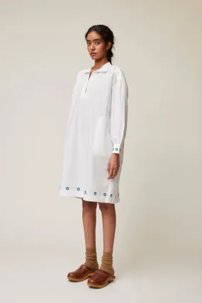 Robe Maelle N°735 Popeline White - Flower embroidery