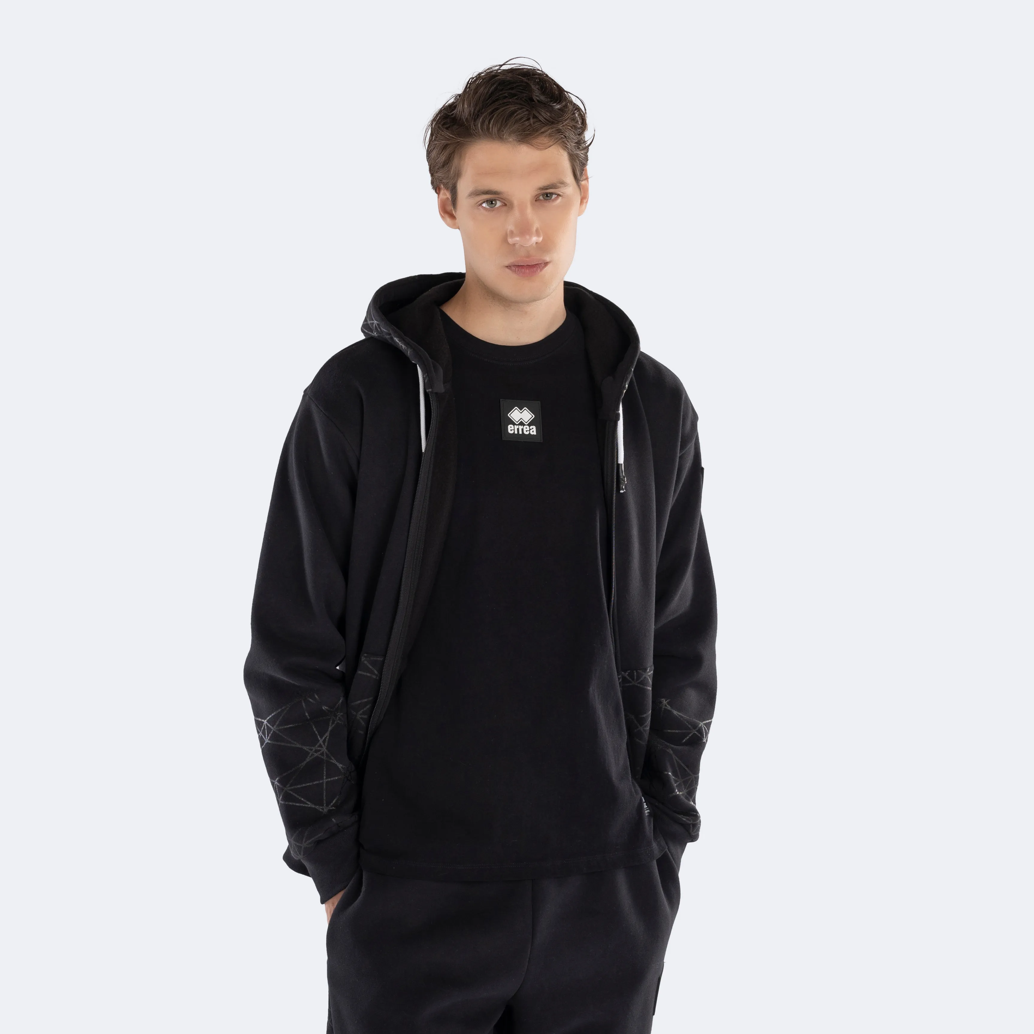 Sweat avec zip de haut en bas surdimensionné pour homme Graphic Pattern