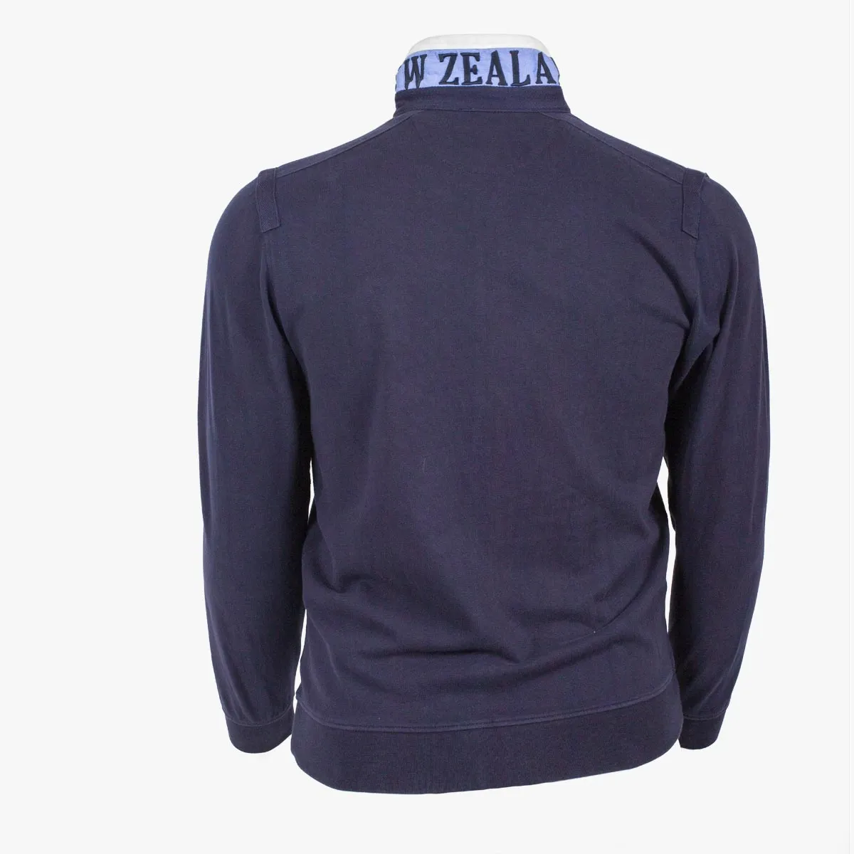 Sweatshirt zippé bleu marine col polo