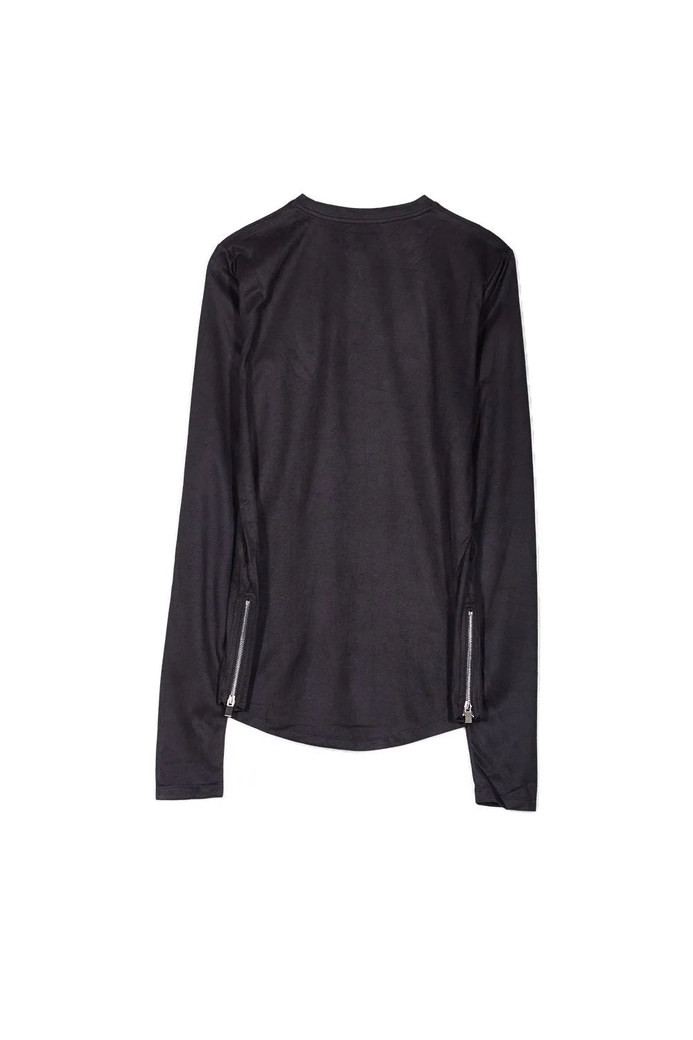 T-shirt suédé zips logo noir