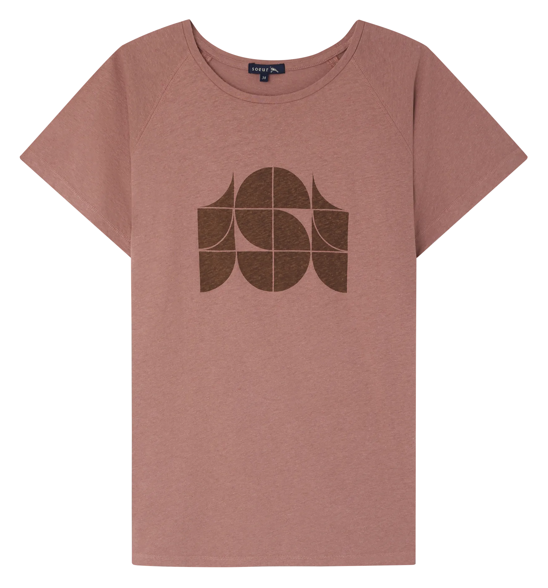 TEE-SHIRT DROIT COL ROND EN COTON BIO ET LIN MéLANGé VAL - SOEUR pour FEMME | Printemps