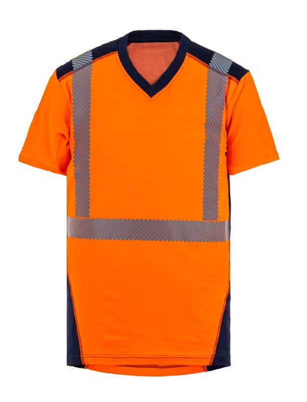 Tee-shirt Jakarta HV - Orange / Marine T2S