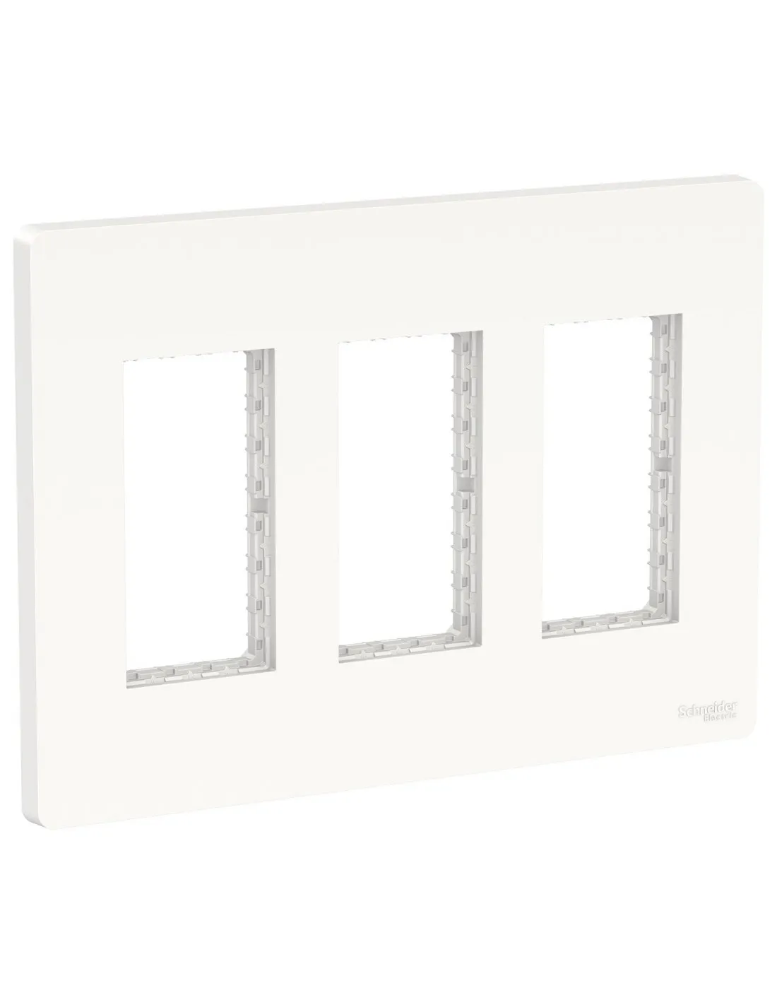 Unica support + plaque boîte concentration 3 col de 2 mod Blanc SCHNEIDER NU023418